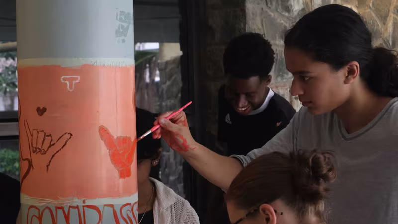 Students collaborate, build, plant, and create on UWC Day