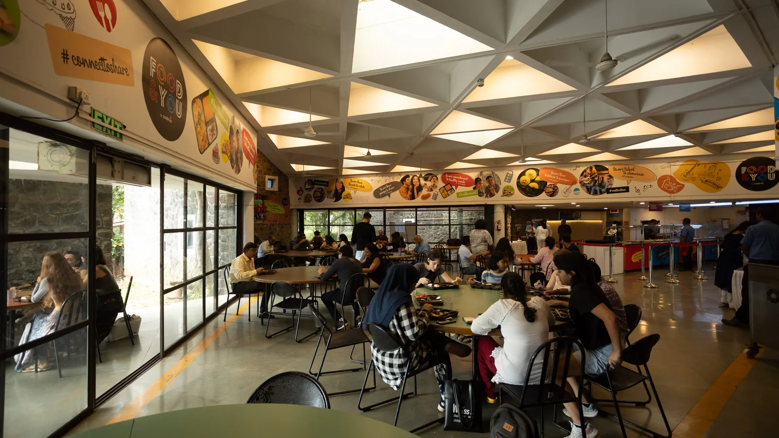 students in the MUWCI cafeteria