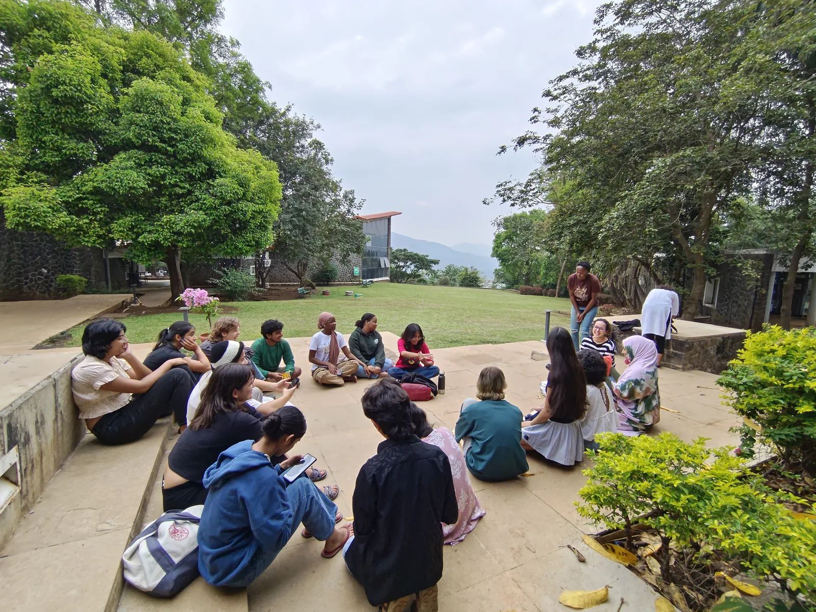 Students working on a sustainability initiative
