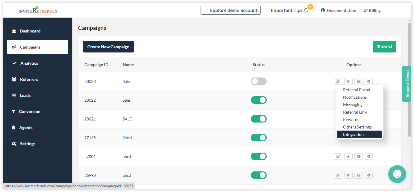 Klaviyo integration settings