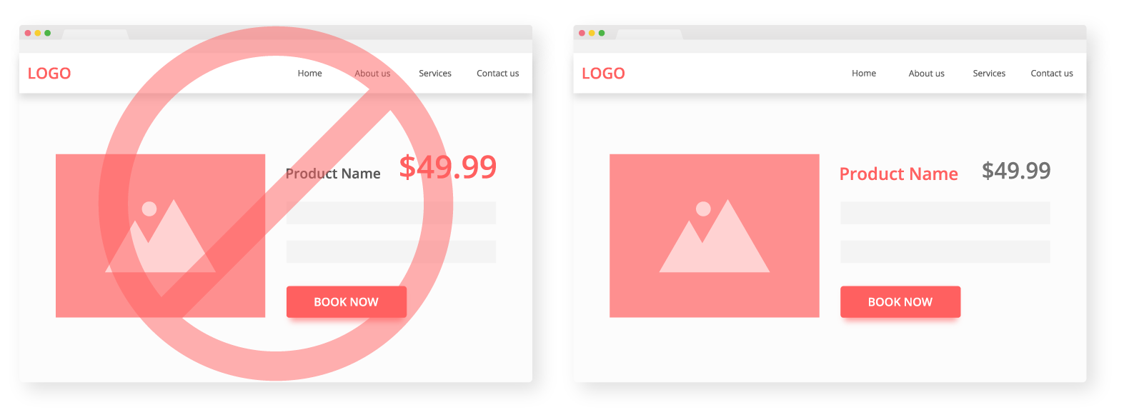 Use small font sizes to display the prices