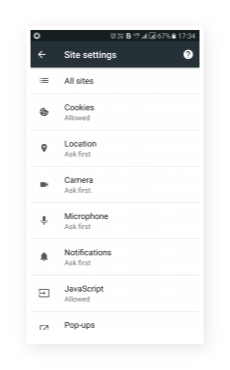 site settings