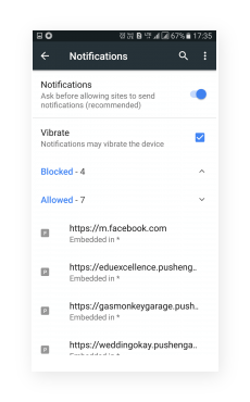 unsubscribe push notification