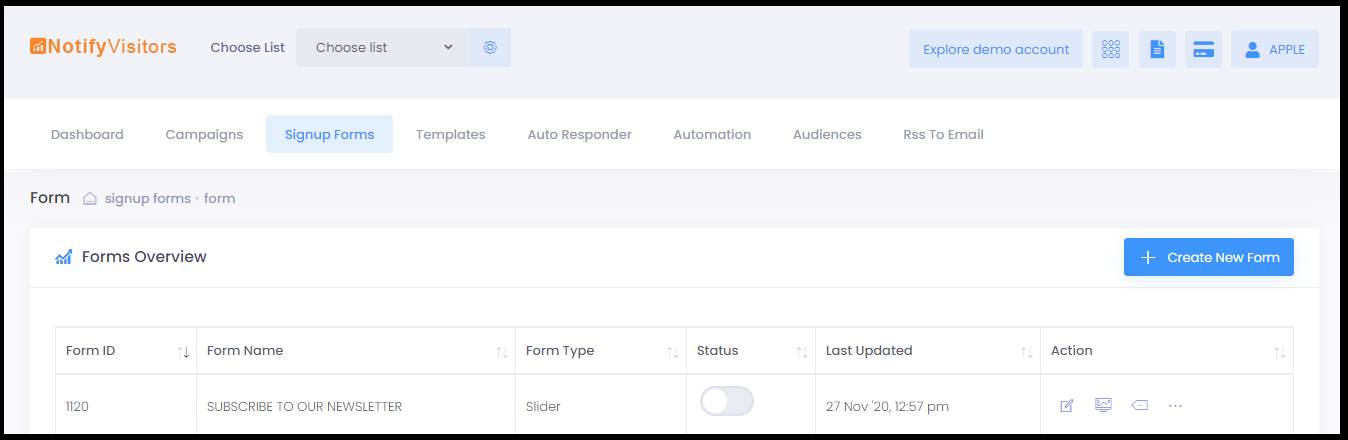 lead form navigation