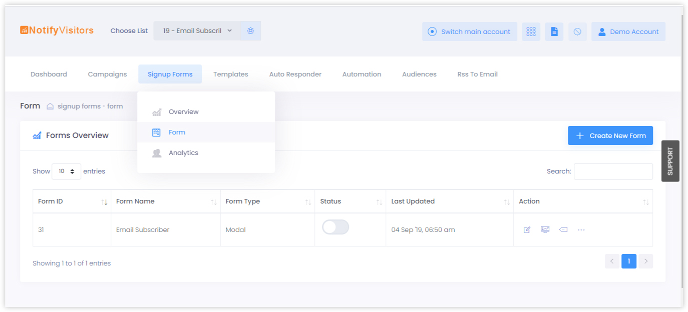 lead form navigation