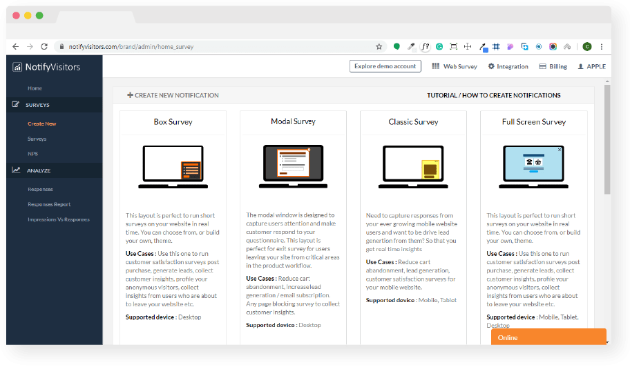 survey types