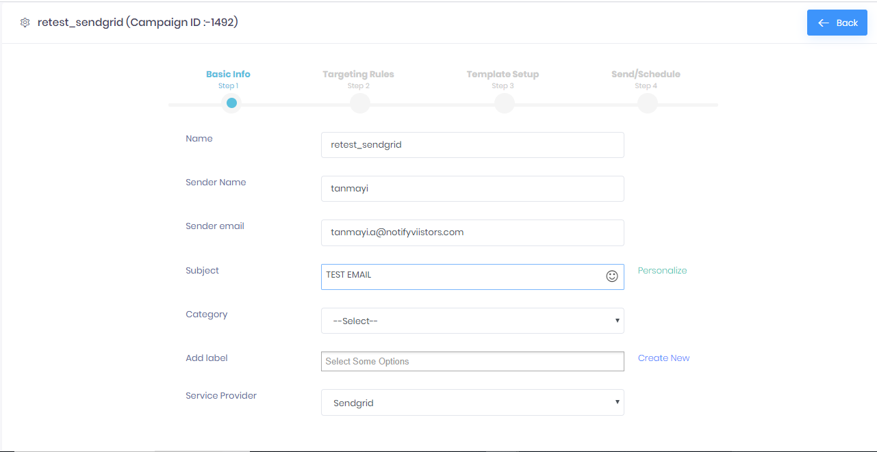 Sender email address