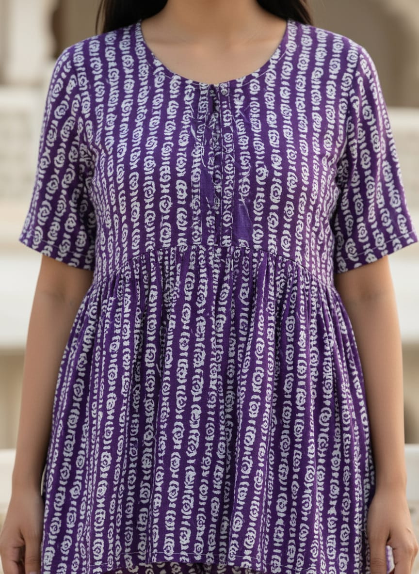Purple Rayon Co-Ord Set For Women