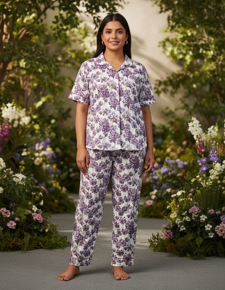 Multicolor Cambric 100% Cotton Night Suit Set And Rayon Co-Ord Set For Women Pack Of 2