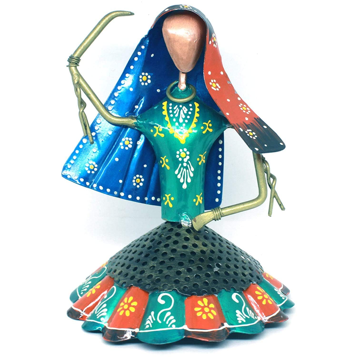 Decorative Showpiece Rajasthani Handicraft Wrought Iron Set of 3 Kalbeliya Dolls 9x7 inch for Home Decor, Office, Showcase, Gift (Kalbeliya Dolls) — photo — 4 of 7