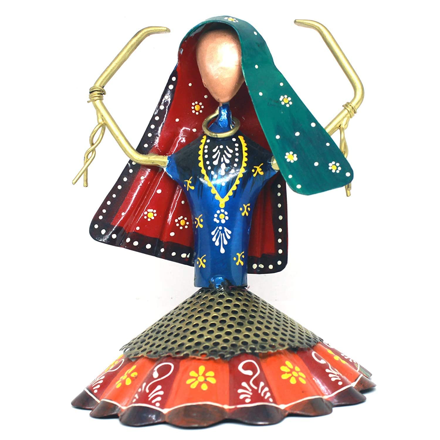 Decorative Showpiece Rajasthani Handicraft Wrought Iron Set of 3 Kalbeliya Dolls 9x7 inch for Home Decor, Office, Showcase, Gift (Kalbeliya Dolls) — photo — 3 of 7