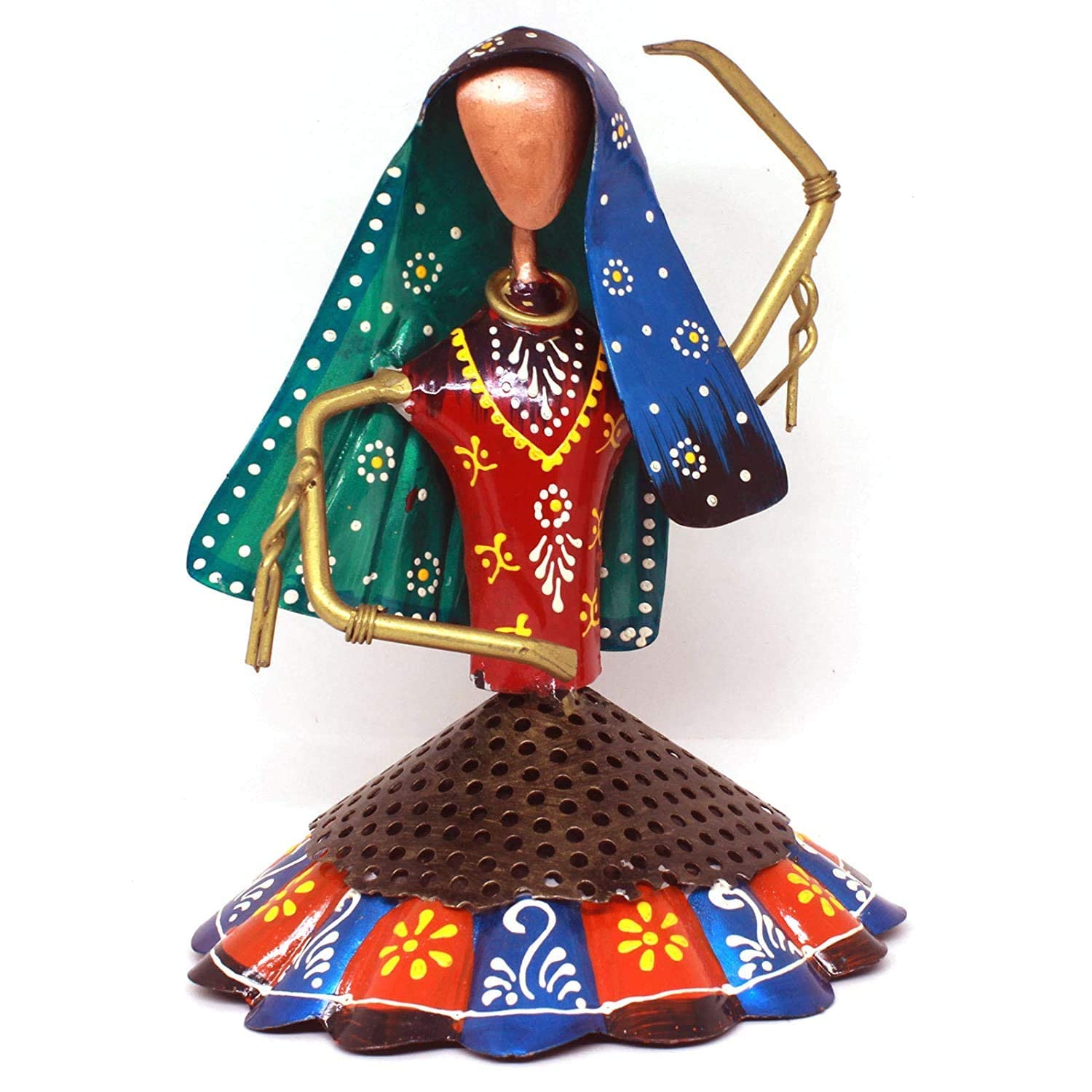 Decorative Showpiece Rajasthani Handicraft Wrought Iron Set of 3 Kalbeliya Dolls 9x7 inch for Home Decor, Office, Showcase, Gift (Kalbeliya Dolls) — photo — 5 of 7