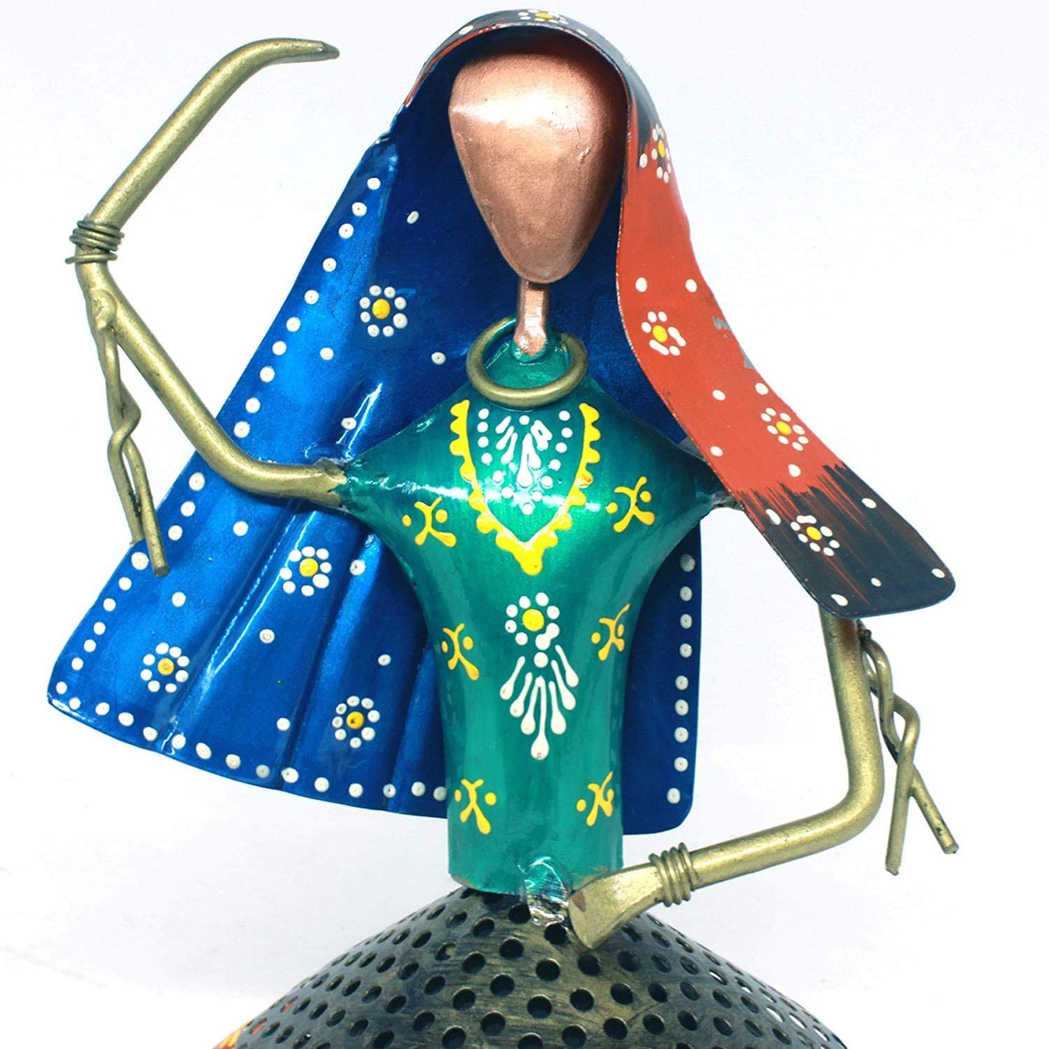 Decorative Showpiece Rajasthani Handicraft Wrought Iron Set of 3 Kalbeliya Dolls 9x7 inch for Home Decor, Office, Showcase, Gift (Kalbeliya Dolls) — photo — 6 of 7