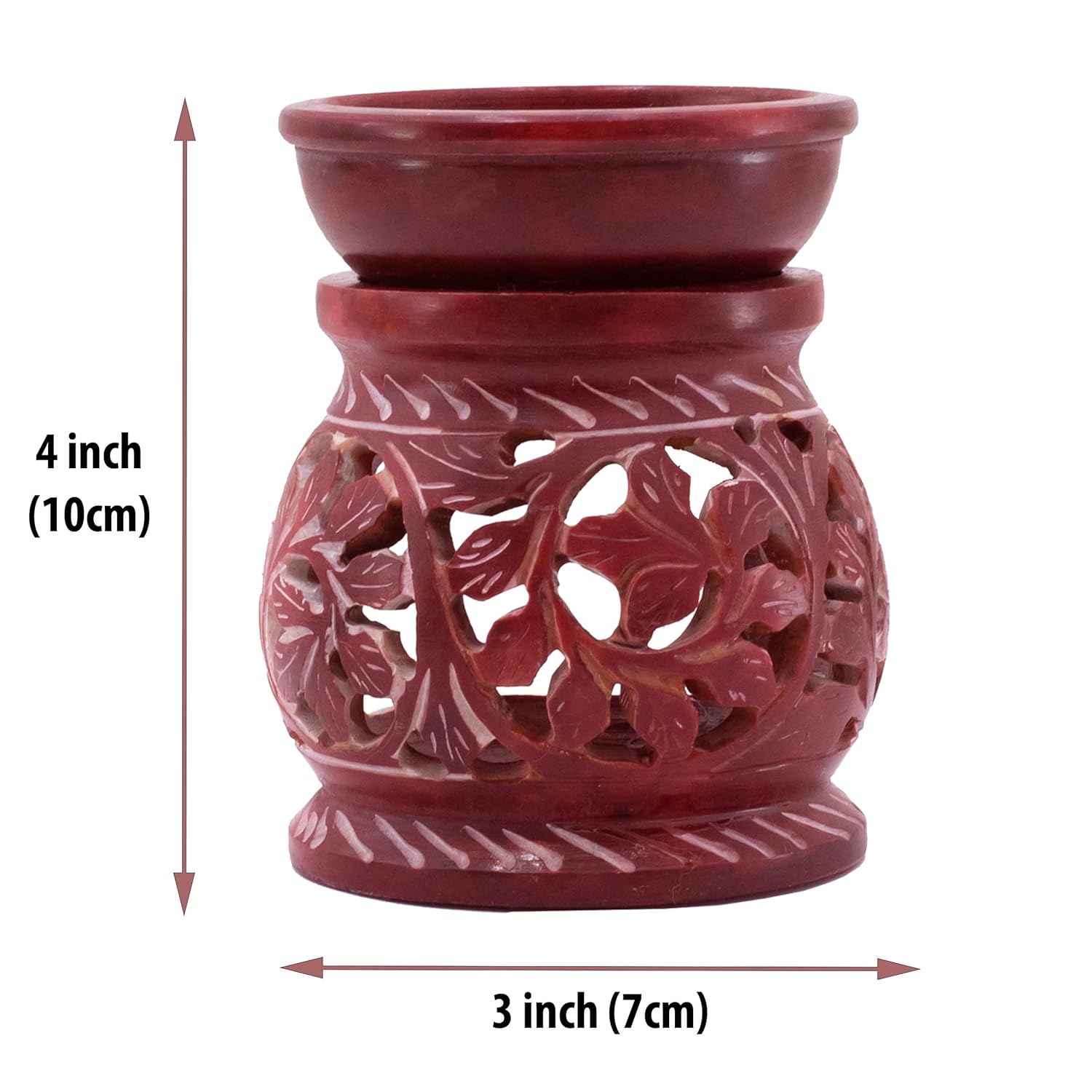 Hand-Carved Soapstone Aromatherapy Diffuser, Essential Oil Burner Aroma Diffuser for Home Fragrance (Floral) — photo — 6 of 7