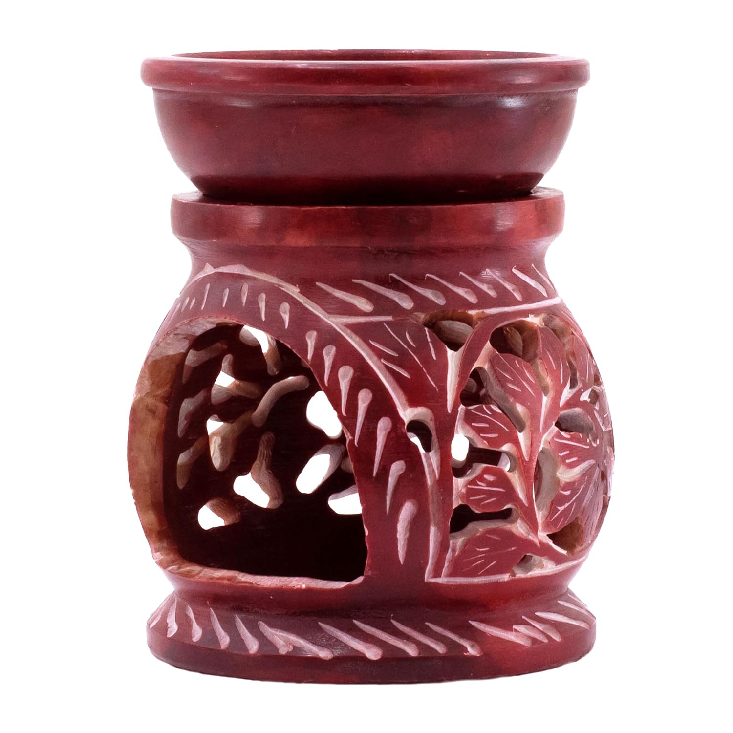 Hand-Carved Soapstone Aromatherapy Diffuser, Essential Oil Burner Aroma Diffuser for Home Fragrance (Floral) — photo — 7 of 7