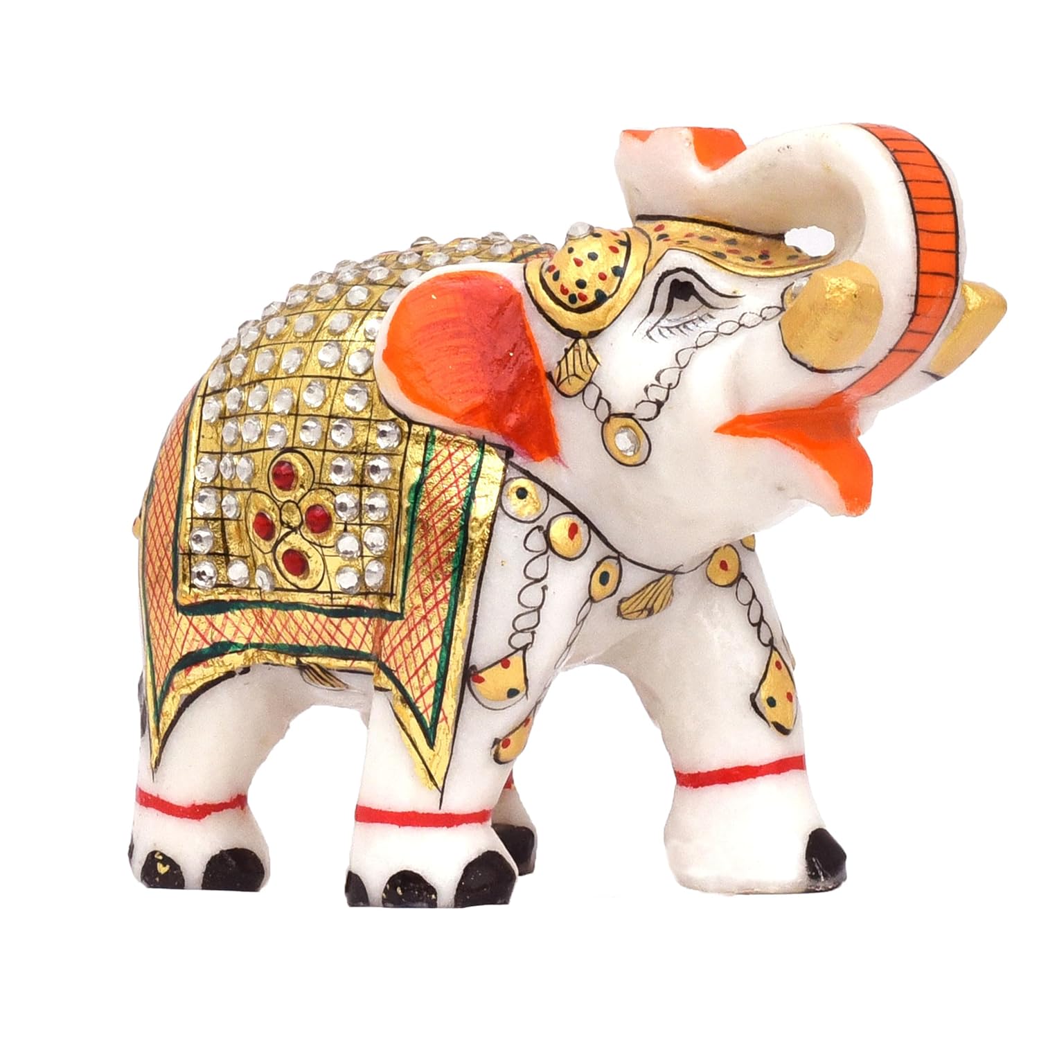 Marble Elephant 4 inch Size Home Decor Rajasthani Statue Showpiece for Living Room, Indoor, Front Door, Office, Gifts (Haathi Murti) — photo — 4 of 8