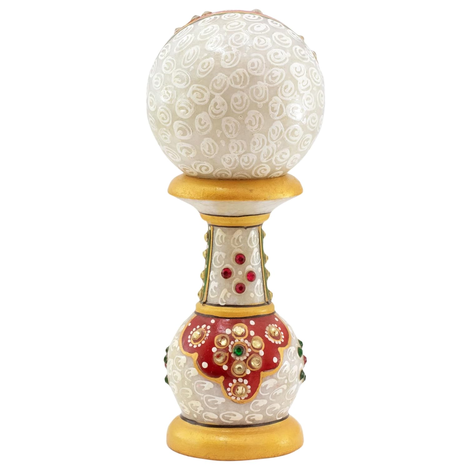 Table Clock Decorative Showpiece Rajasthani Fine Meenakari Work Marble Clock Home Decor for Study Table, Work Desk, Living Room, (6 inch) (Desk Clock) — photo — 6 of 6
