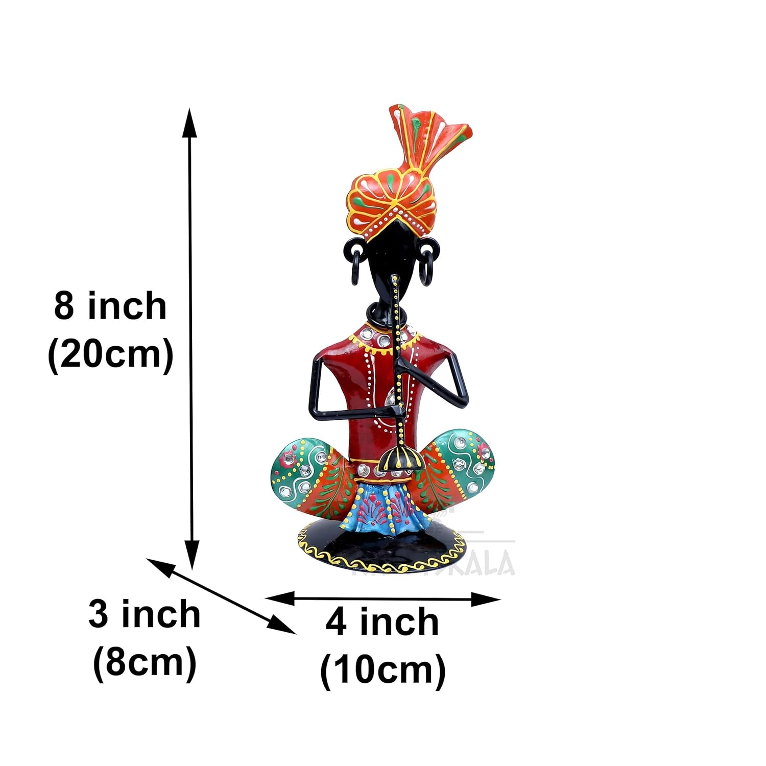 Rajasthani Musicians Showpiece Set of 3 Tribal Musicians Iron Statue Table Decoration Item for Living Room, Home, Office, Gifts — photo — 3 of 7