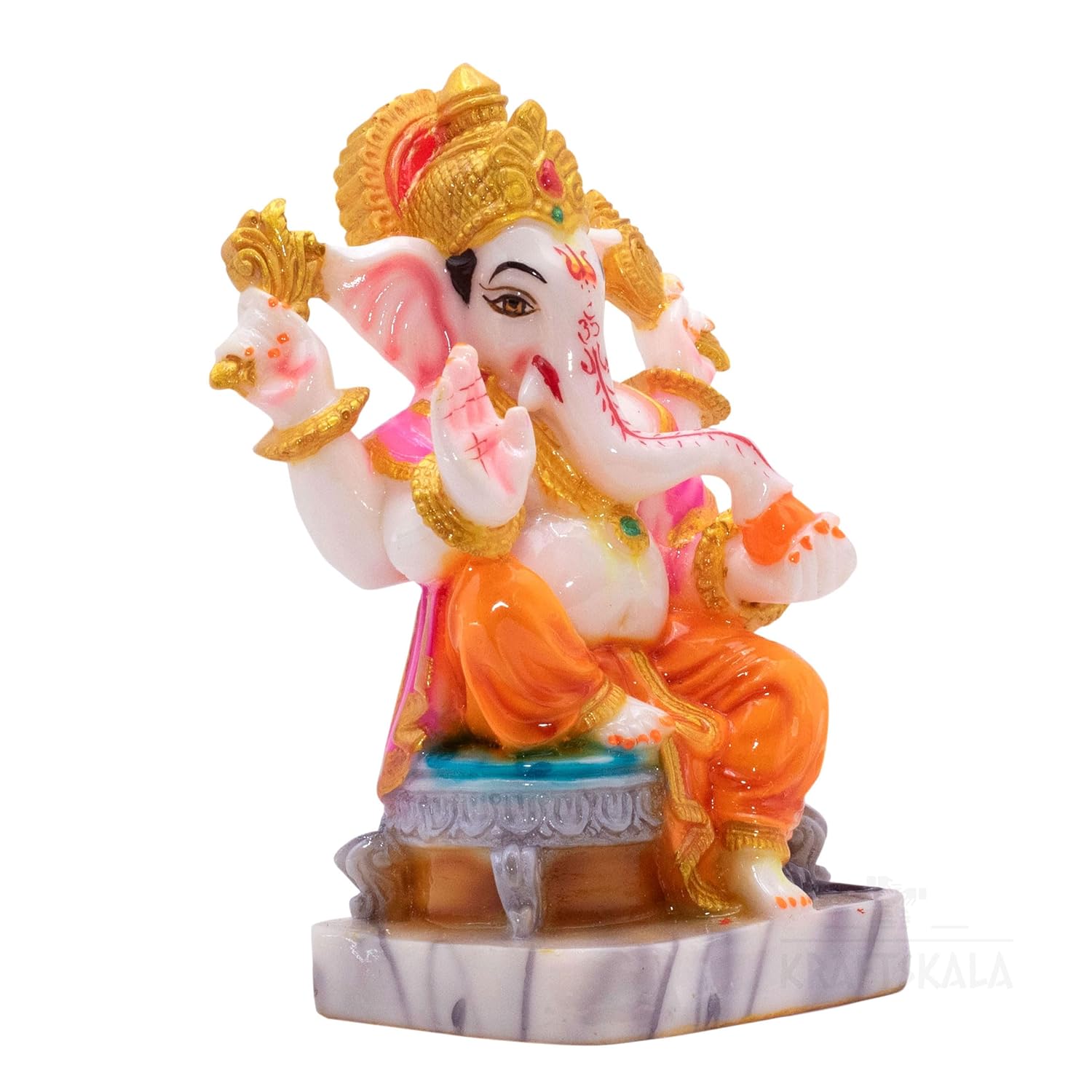Marble Dust Ganesha Idol Ganpati Murti Vinayak 6 inch Statue for Home Mandir, Entrance, Living Room Decor, Office Desk, Gifting on Grih Pravesh, Auspicious Showpiece — photo — 5 of 7