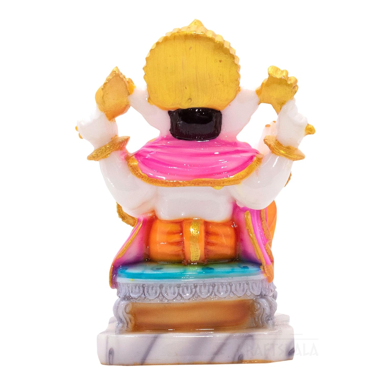 Marble Dust Ganesha Idol Ganpati Murti Vinayak 6 inch Statue for Home Mandir, Entrance, Living Room Decor, Office Desk, Gifting on Grih Pravesh, Auspicious Showpiece — photo — 7 of 7