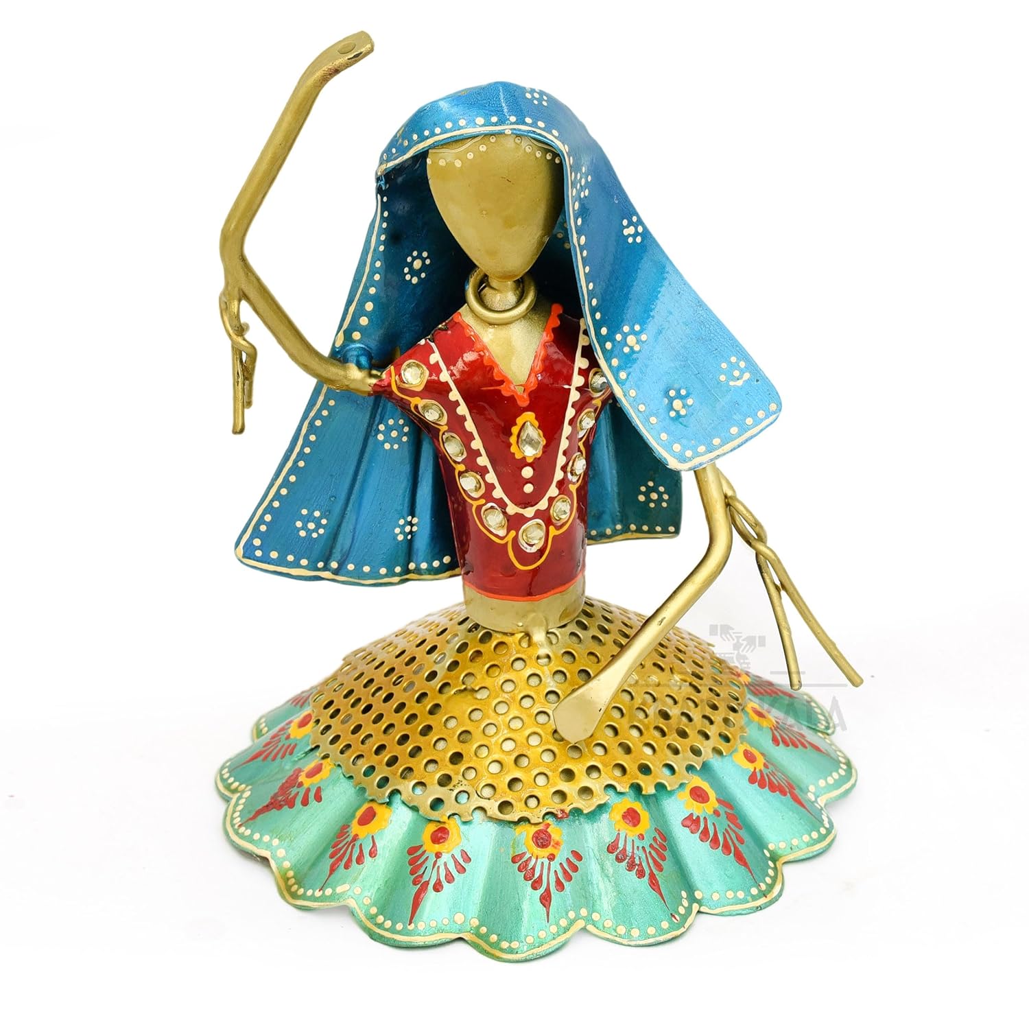 Set of 3 Kalbeliya Dancers Metal Decor Items for Living Room Showcase, Bedroom, Tabletop Decor, Traditional Rajasthani Dancers Decorative Showpieces (Kalbeliya) — photo — 6 of 8