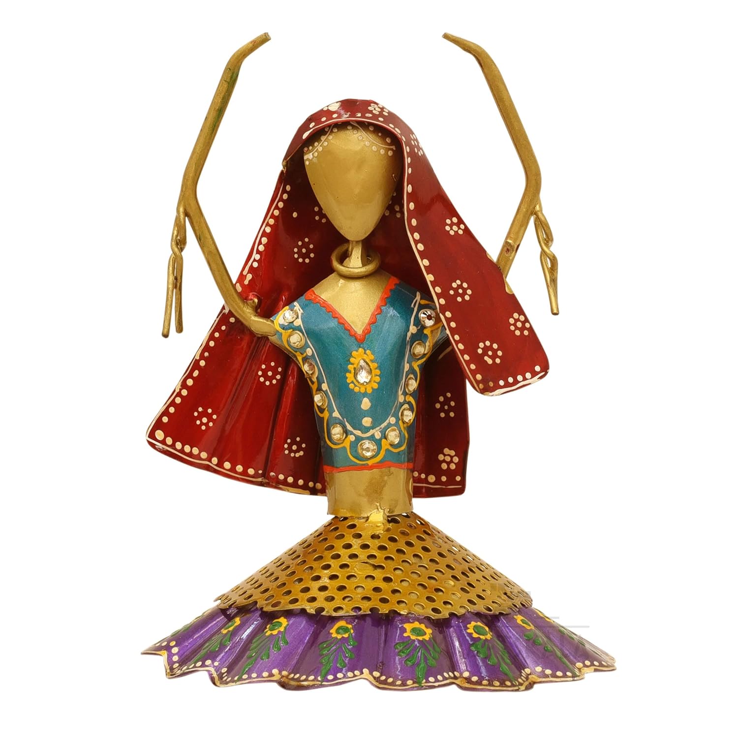 Set of 3 Kalbeliya Dancers Metal Decor Items for Living Room Showcase, Bedroom, Tabletop Decor, Traditional Rajasthani Dancers Decorative Showpieces (Kalbeliya) — photo — 5 of 8