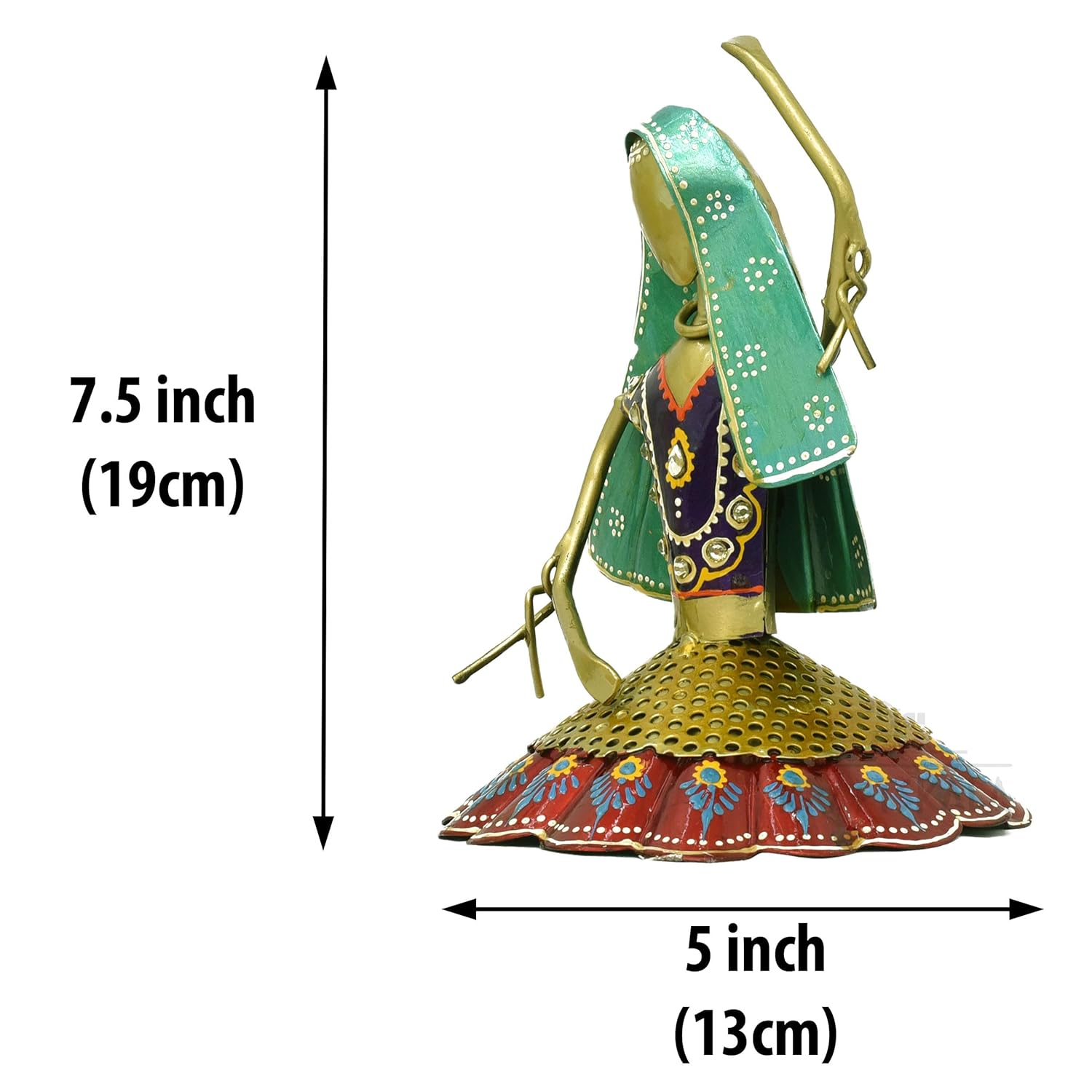 Set of 3 Kalbeliya Dancers Metal Decor Items for Living Room Showcase, Bedroom, Tabletop Decor, Traditional Rajasthani Dancers Decorative Showpieces (Kalbeliya) — photo — 3 of 8