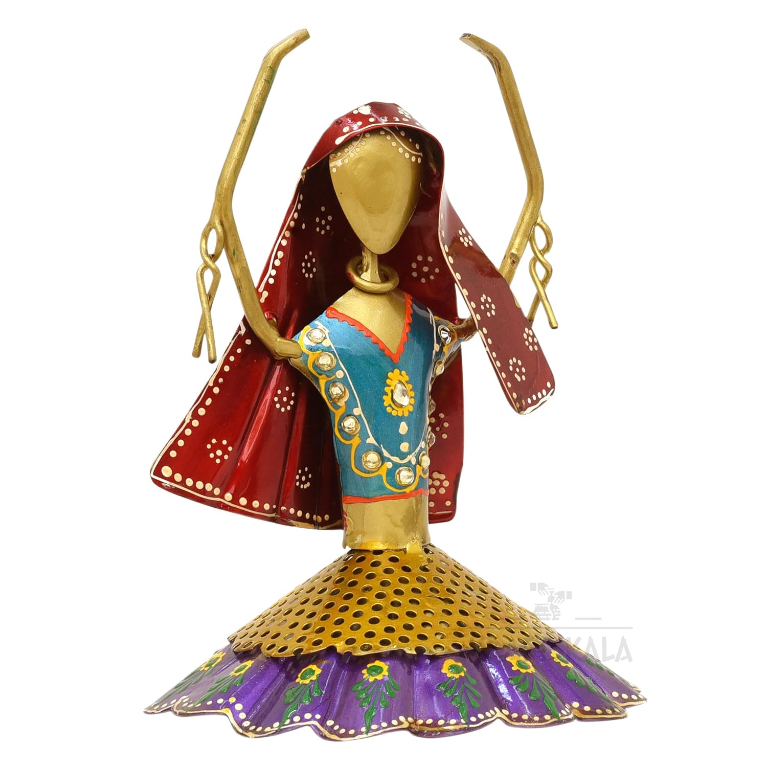 Set of 3 Kalbeliya Dancers Metal Decor Items for Living Room Showcase, Bedroom, Tabletop Decor, Traditional Rajasthani Dancers Decorative Showpieces (Kalbeliya) — photo — 7 of 8