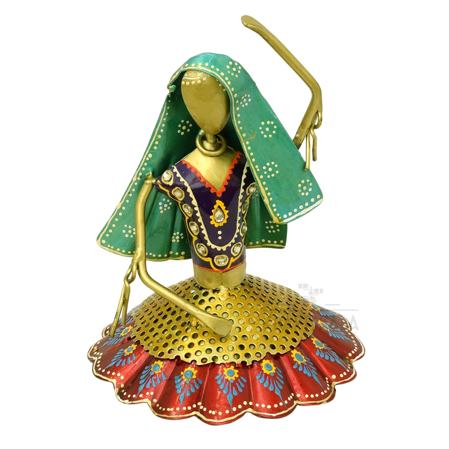 Set of 3 Kalbeliya Dancers Metal Decor Items for Living Room Showcase, Bedroom, Tabletop Decor, Traditional Rajasthani Dancers Decorative Showpieces (Kalbeliya) — photo — 4 of 8