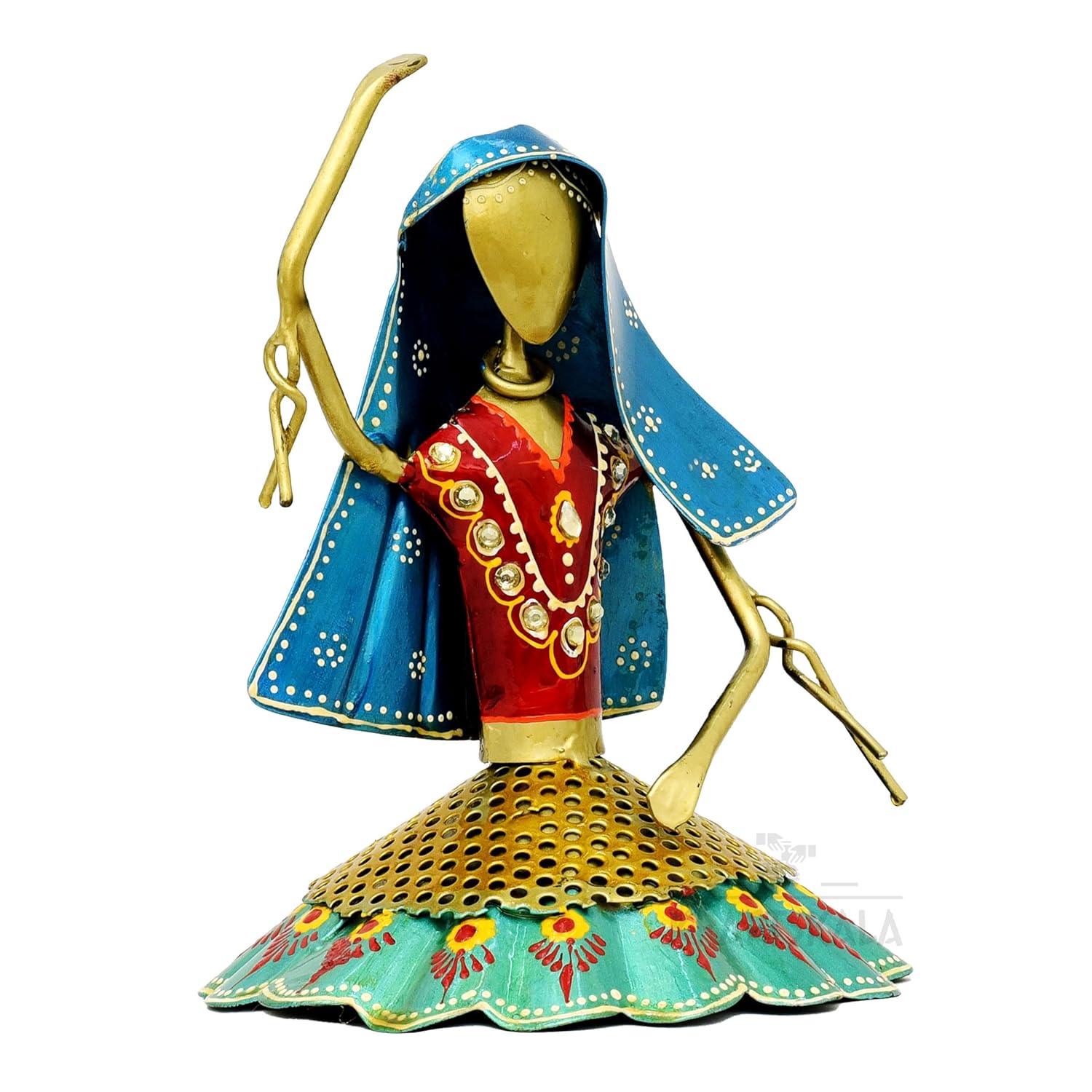 Set of 3 Kalbeliya Dancers Metal Decor Items for Living Room Showcase, Bedroom, Tabletop Decor, Traditional Rajasthani Dancers Decorative Showpieces (Kalbeliya) — photo — 8 of 8