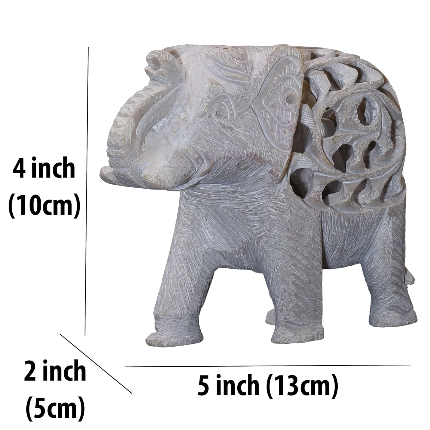 Single Stone Elephant & Baby Jali Elephant Soapstone Showpiece for Home Decor Table Office Desk — photo — 4 of 7