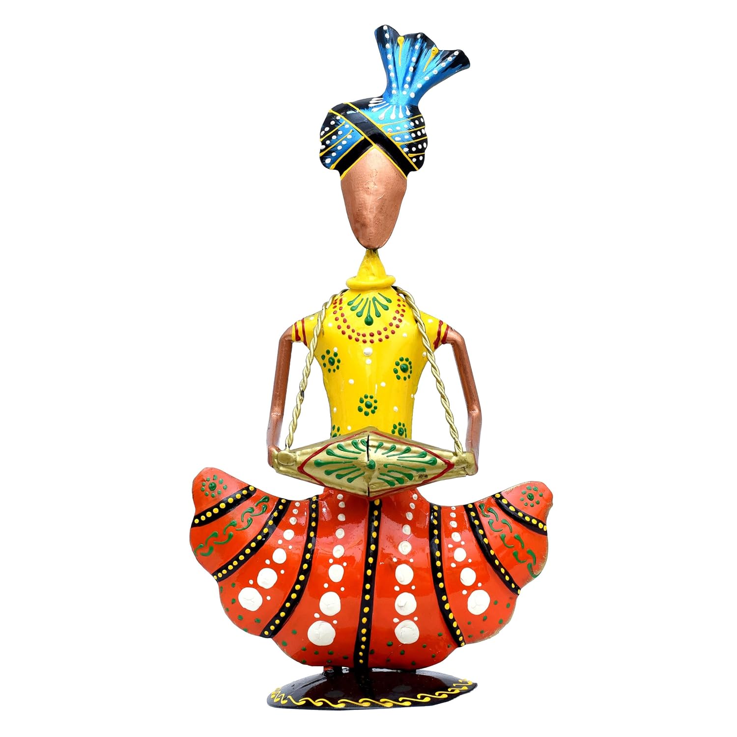 Metal Figurines for Home Decor, Traditional Rajasthani Musicians Pack of 3 Statues Home Decor Items for Living Room, Indoors (Gold Musicians) — photo — 2 of 9