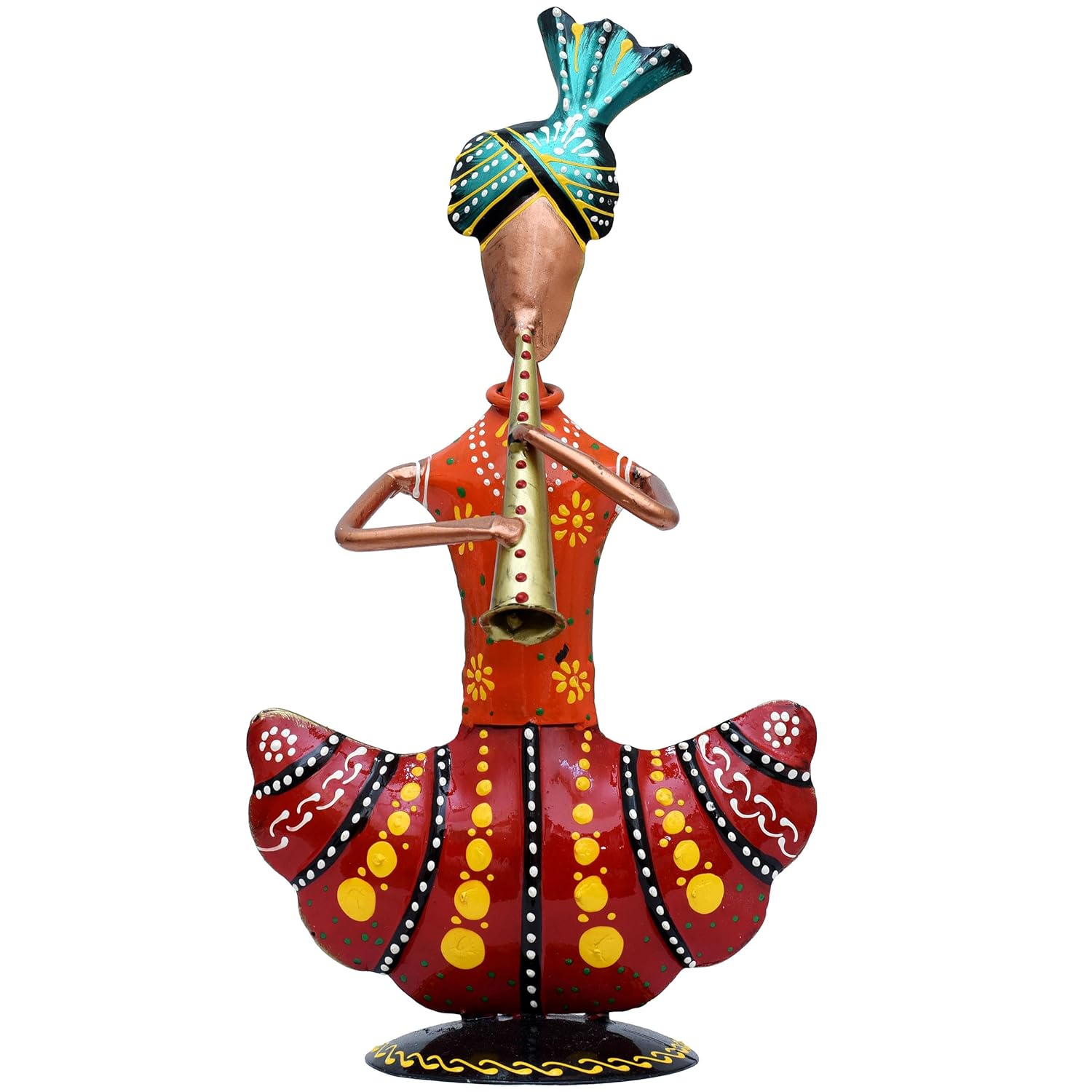 Metal Figurines for Home Decor, Traditional Rajasthani Musicians Pack of 3 Statues Home Decor Items for Living Room, Indoors (Gold Musicians) — photo — 3 of 9