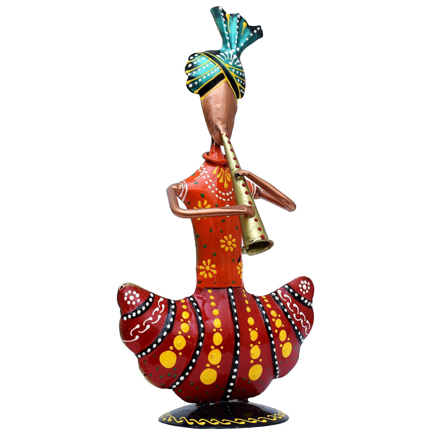 Metal Figurines for Home Decor, Traditional Rajasthani Musicians Pack of 3 Statues Home Decor Items for Living Room, Indoors (Gold Musicians) — photo — 9 of 9