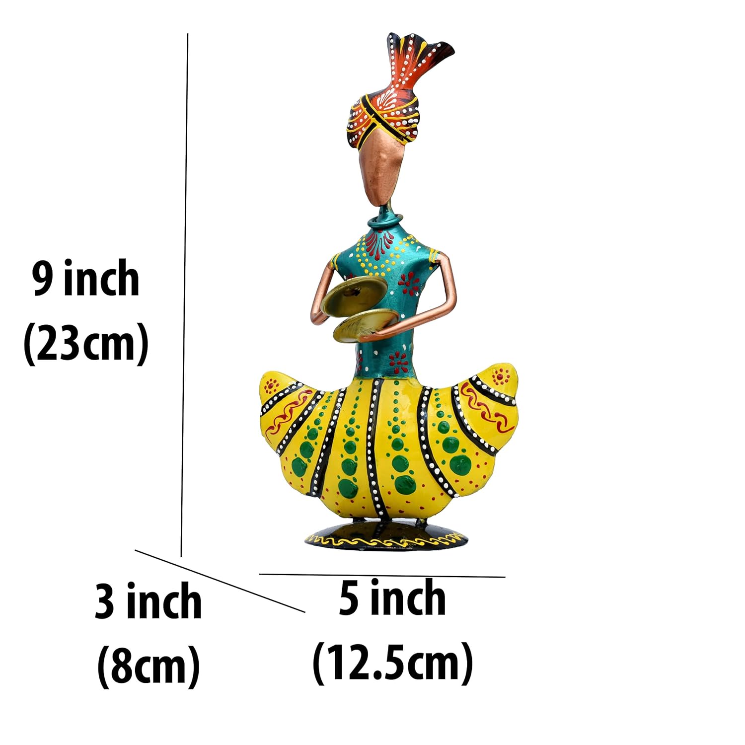 Metal Figurines for Home Decor, Traditional Rajasthani Musicians Pack of 3 Statues Home Decor Items for Living Room, Indoors (Gold Musicians) — photo — 6 of 9