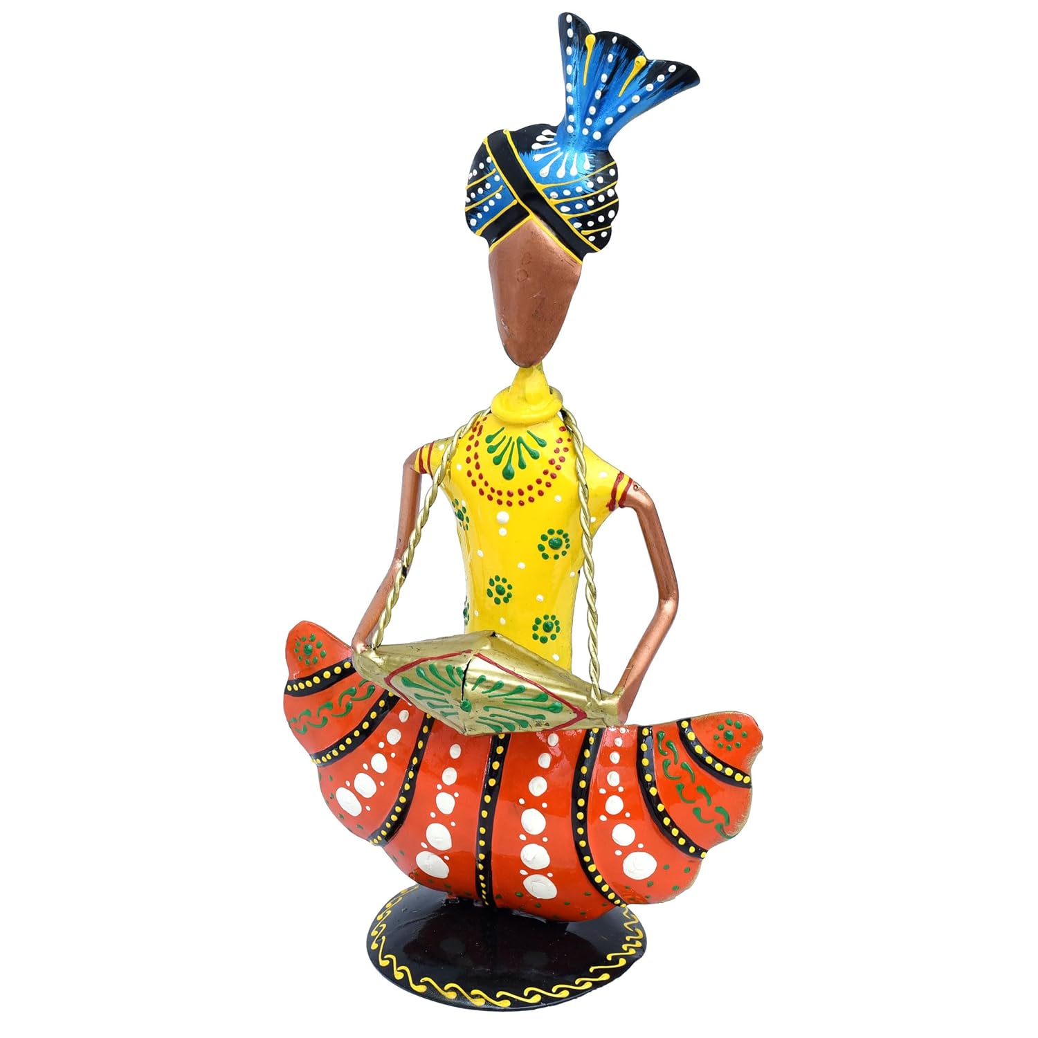 Metal Figurines for Home Decor, Traditional Rajasthani Musicians Pack of 3 Statues Home Decor Items for Living Room, Indoors (Gold Musicians) — photo — 8 of 9