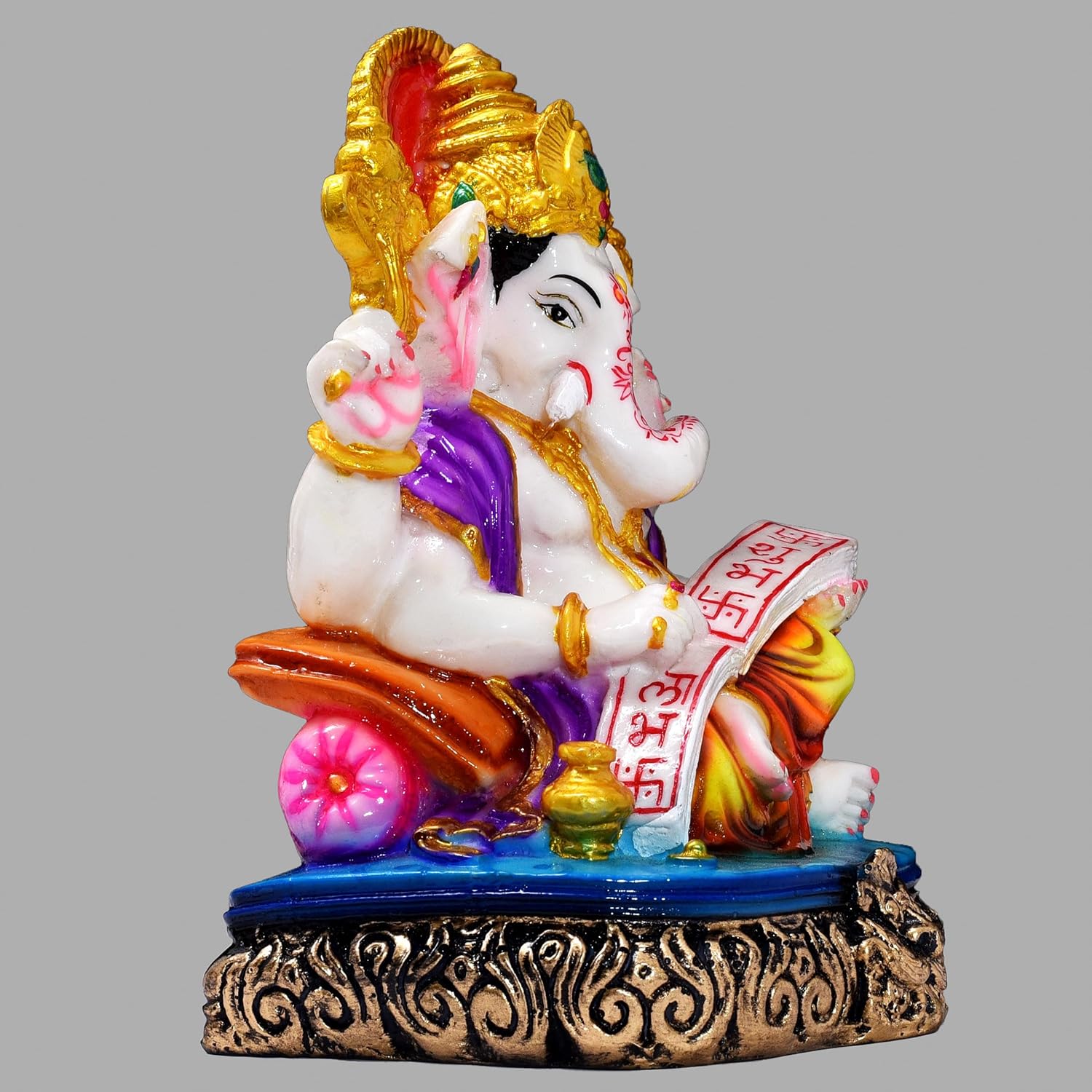 Ganesha Shubh Labh Statue 7.5 inch Poly Resin Figurine Showpiece for Home Temple Idol, Ganesh Chaturthi, Living Room Decor Showcase, Office Desk, Grih Pravesh — photo — 3 of 6