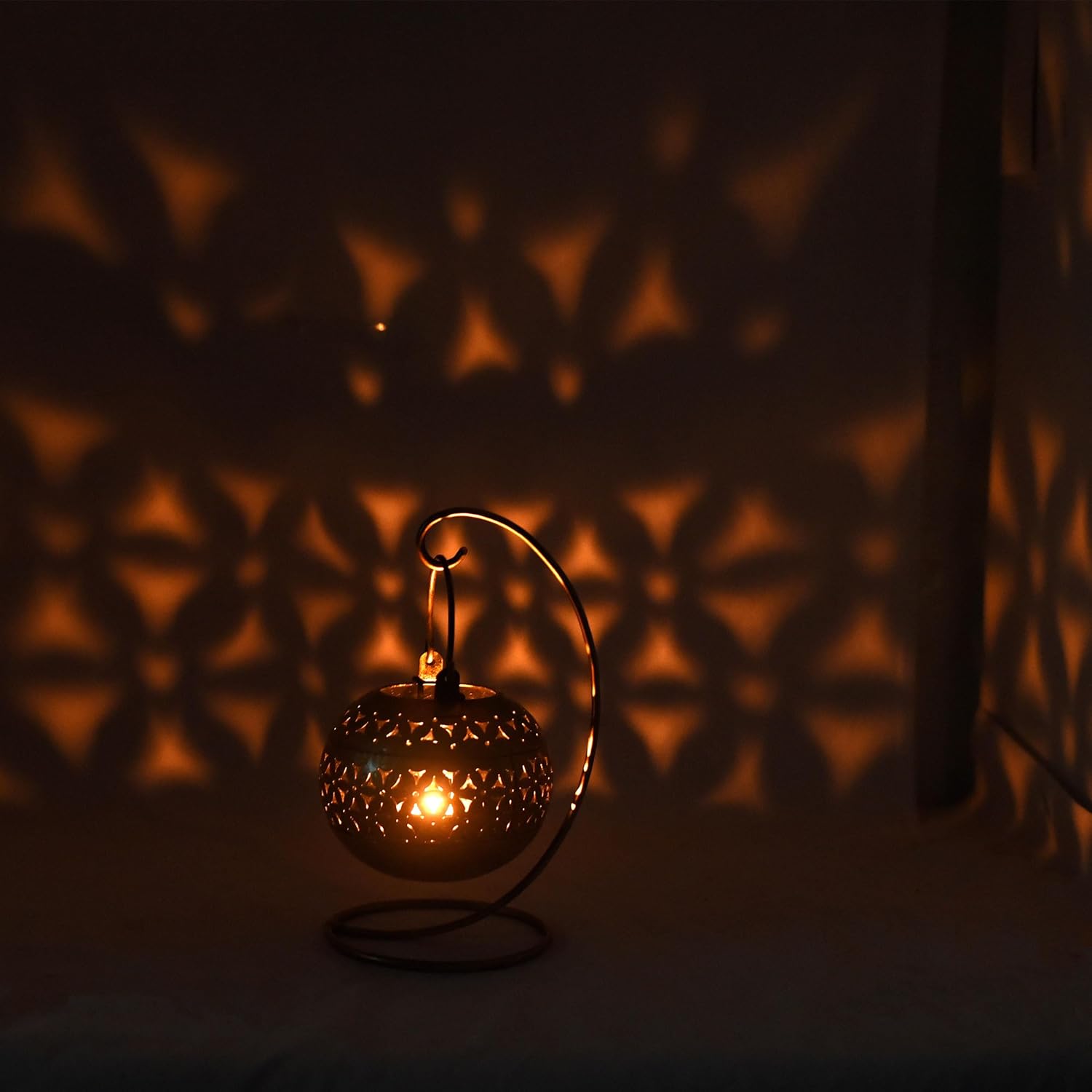 Handcrafted Antique 10in TabletTop Stand Hanging Tea Light Candle Holder Diwali Decoration String Light Holder Incense Burner — photo — 7 of 7
