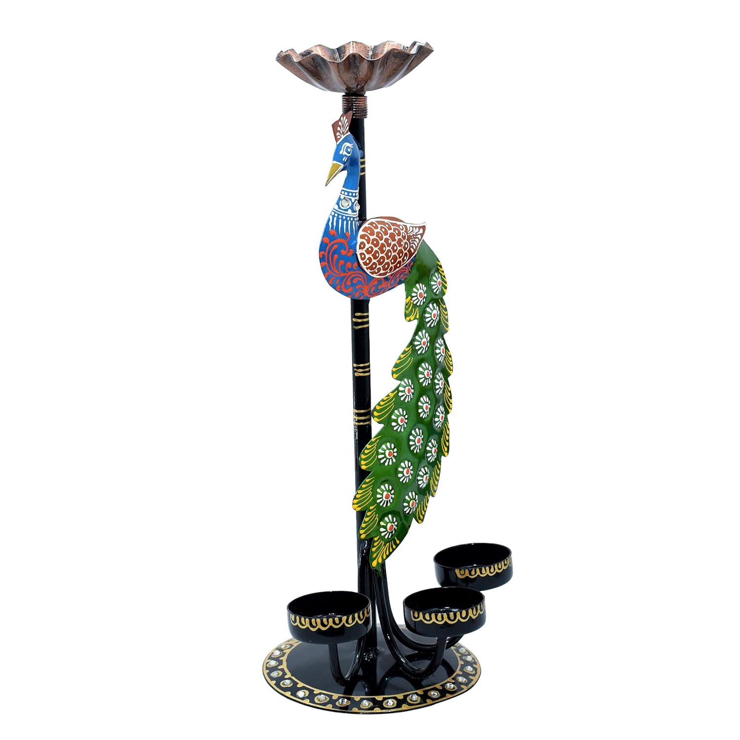 Illuminate Your Space with Elegant Tealight Candle Holder - Decorative Peacock Four Candle Holder (Design 1) — photo — 6 of 7