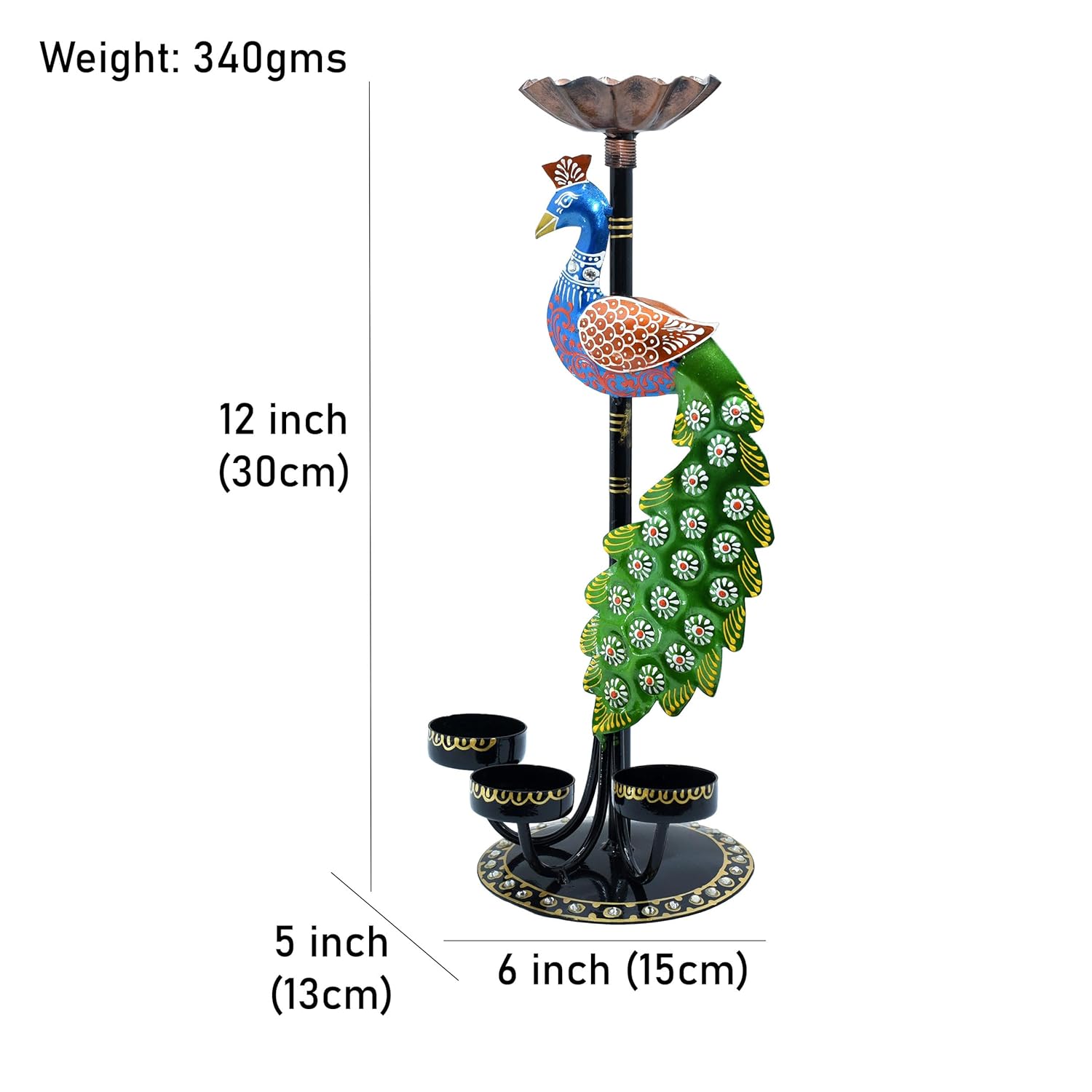 Illuminate Your Space with Elegant Tealight Candle Holder - Decorative Peacock Four Candle Holder (Design 1) — photo — 4 of 7
