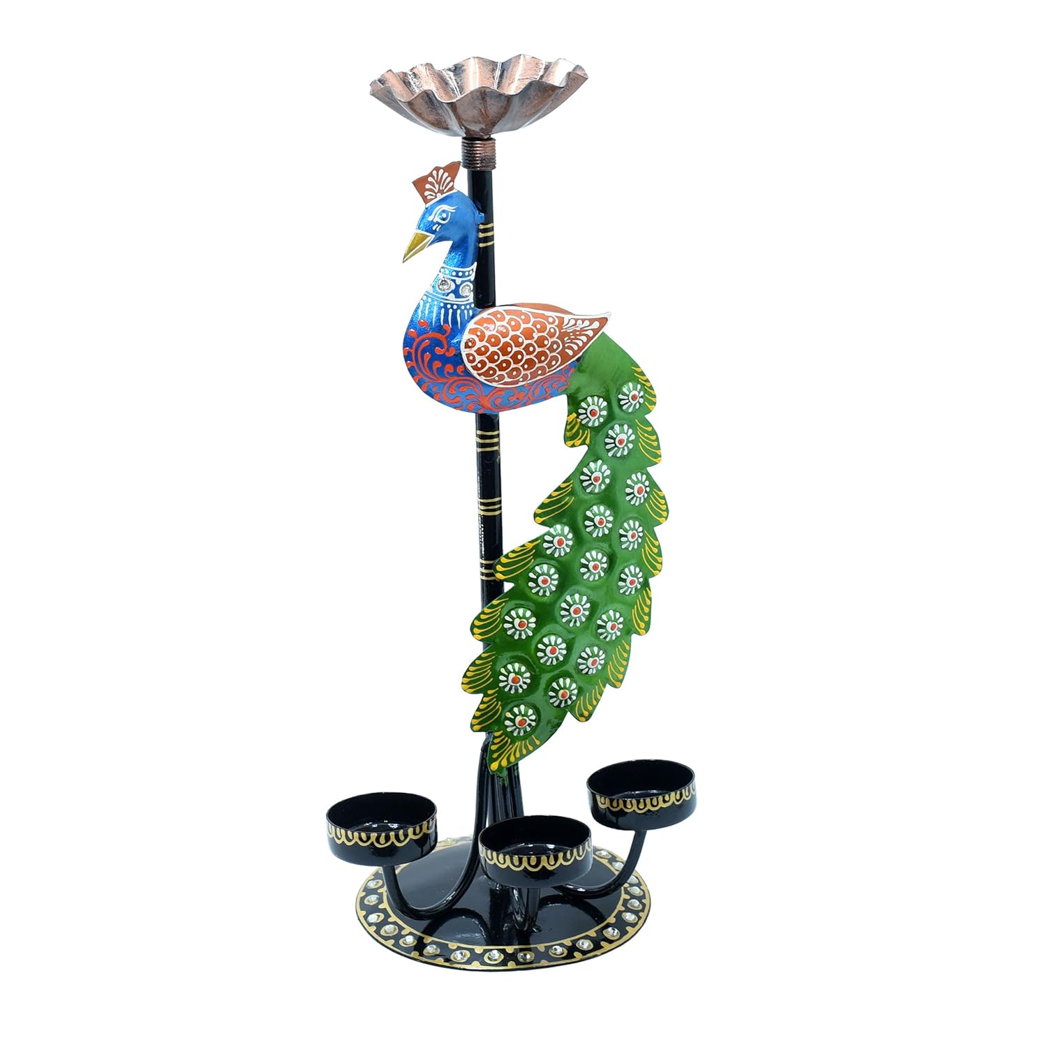 Illuminate Your Space with Elegant Tealight Candle Holder - Decorative Peacock Four Candle Holder (Design 1) — photo — 5 of 7