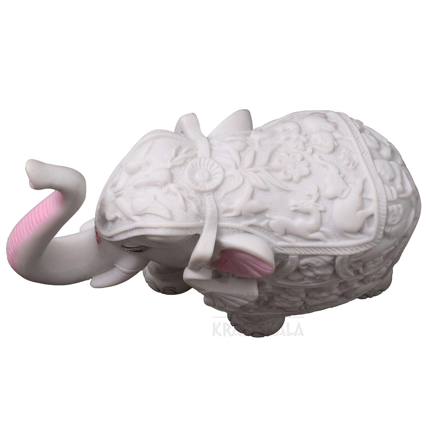 White Elephant Showpiece Big Size Marble Resin Aesthetic Statue Decorative Item for Home, 6 inch Elephant Decor for Home Vastu, Shelf, Study Room, Work Table (6 x 7 inch) — photo — 5 of 8