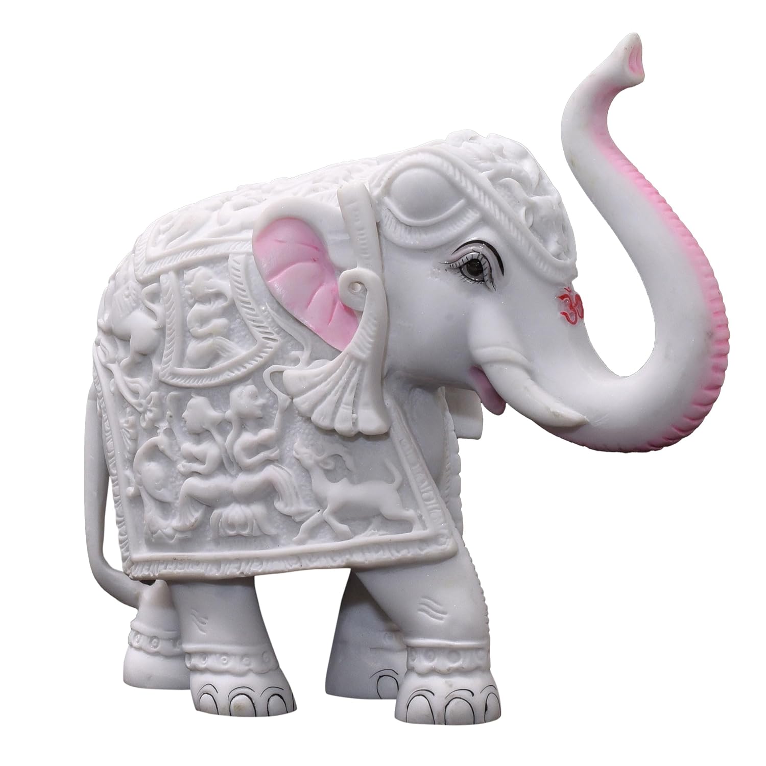 White Elephant Showpiece Big Size Marble Resin Aesthetic Statue Decorative Item for Home, 6 inch Elephant Decor for Home Vastu, Shelf, Study Room, Work Table (6 x 7 inch) — photo — 3 of 8