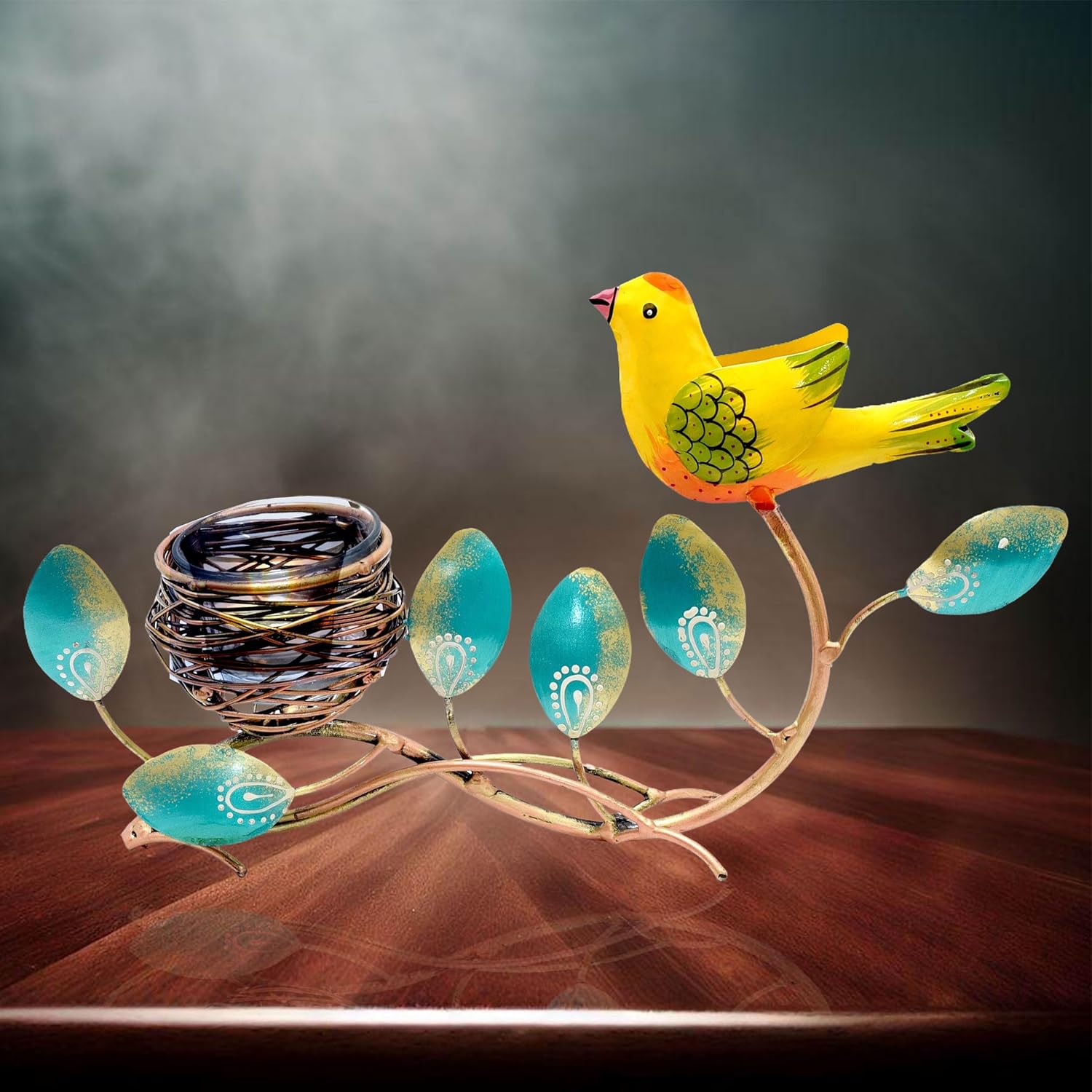 Metal Bird Home Decor Showpiece Tealight Candle Holder, Tabletop Decorative Item for Living Room, Dinner Table, Meditation Room, Festive Gifting — photo — 4 of 6
