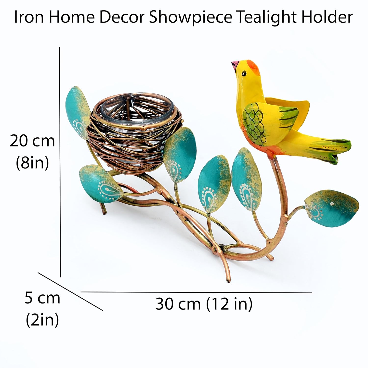 Metal Bird Home Decor Showpiece Tealight Candle Holder, Tabletop Decorative Item for Living Room, Dinner Table, Meditation Room, Festive Gifting — photo — 5 of 6