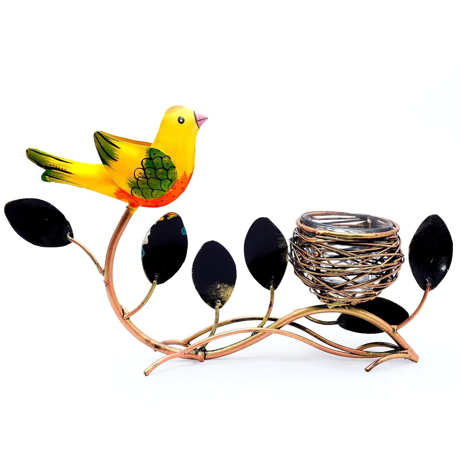 Metal Bird Home Decor Showpiece Tealight Candle Holder, Tabletop Decorative Item for Living Room, Dinner Table, Meditation Room, Festive Gifting — photo — 6 of 6
