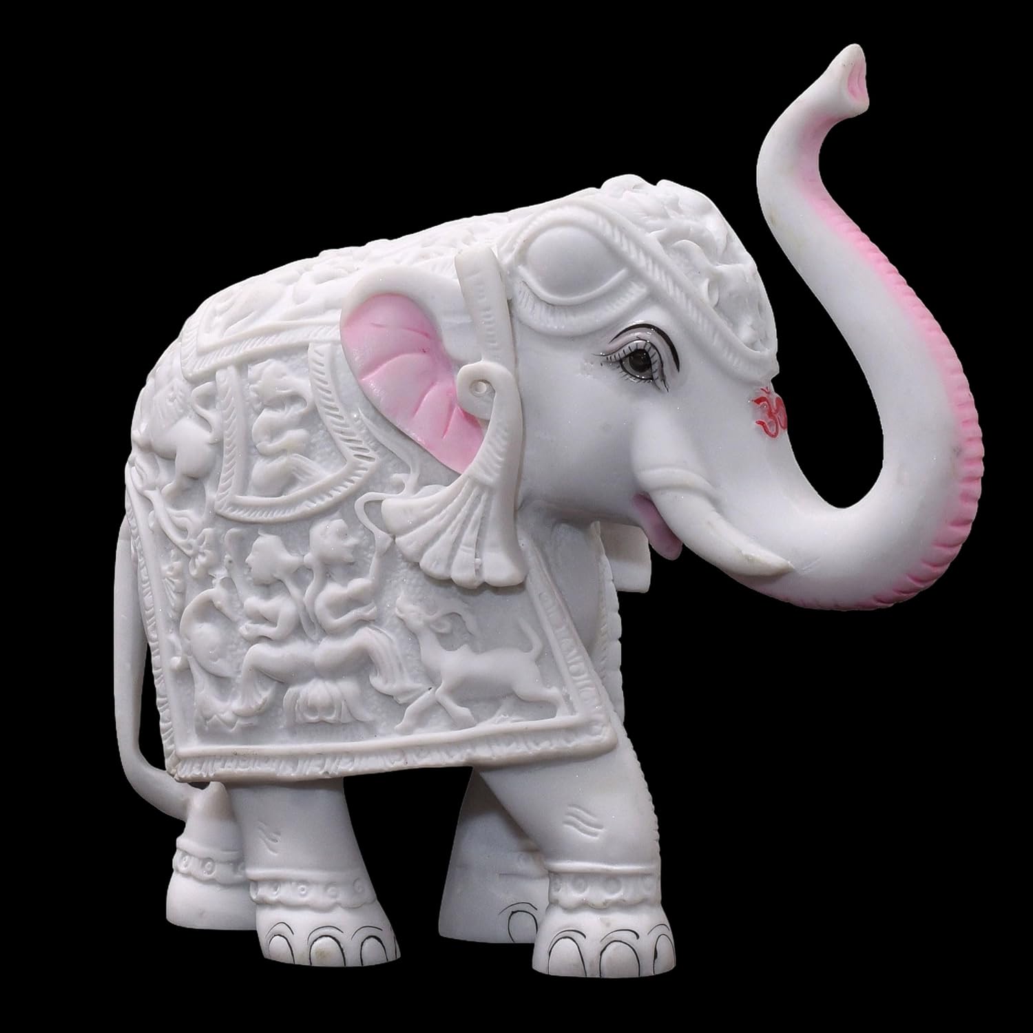 Pack of 2 White Elephant Showpieces Home Decor for Living Room, Table, Shelf, 2 x 3 inch Elephant Marble Resin Statue for Vastu, Feng Shui, Office Decor, Gifting — photo — 6 of 7