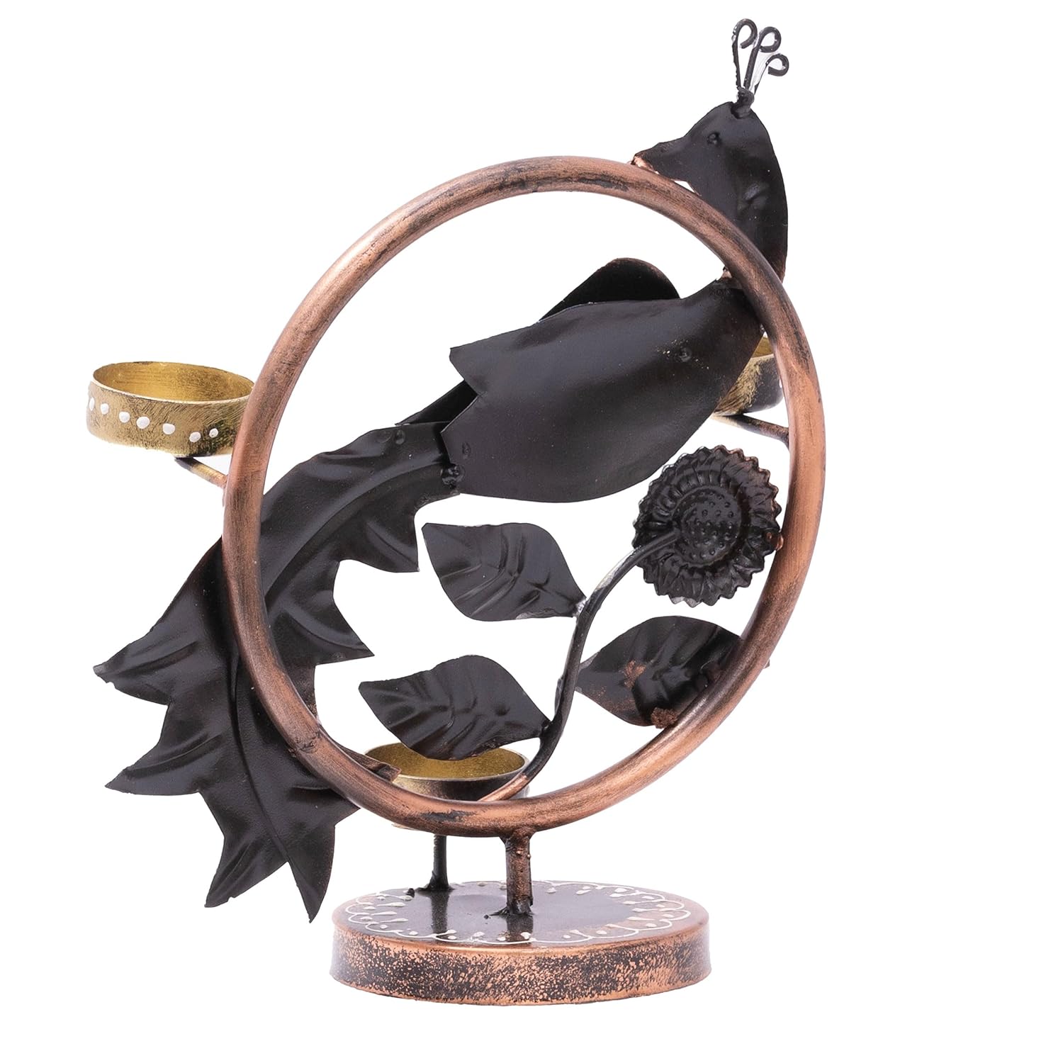 Illuminate Your Space with Elegant Tealight Candle Holder - Tabletop Decorative Peacock Three Candle Holder (Design 2) — photo — 7 of 7