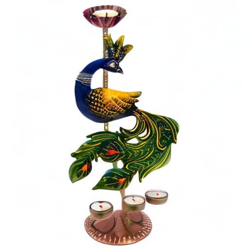 Illuminate Your Space with Elegant Tealight Candle Holder - Decorative Peacock Four Candle Holder (Design 3) — photo — 9 of 9