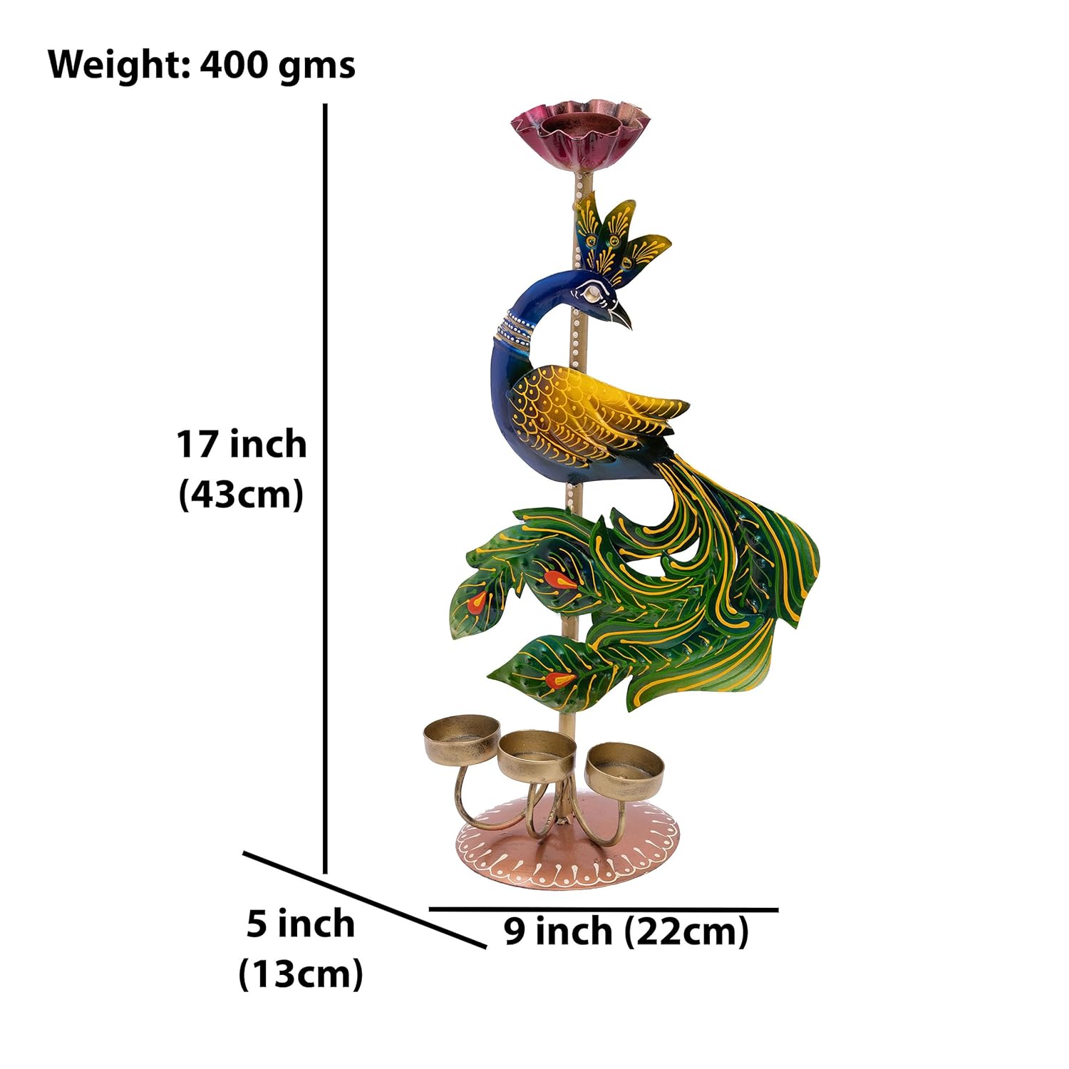 Illuminate Your Space with Elegant Tealight Candle Holder - Decorative Peacock Four Candle Holder (Design 3) — photo — 6 of 9